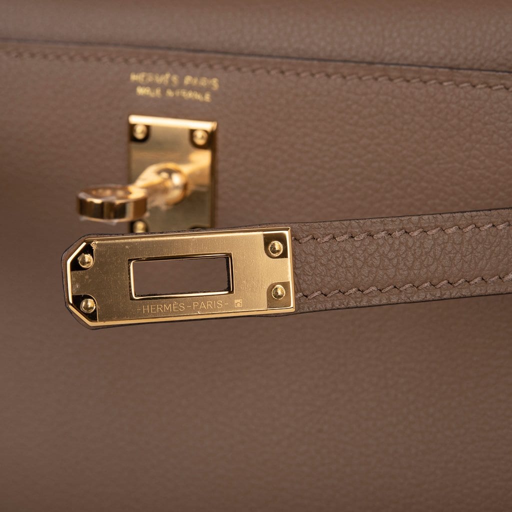 👜Kelly Danse Bag Beige de Weimar Swift Gold Hardware