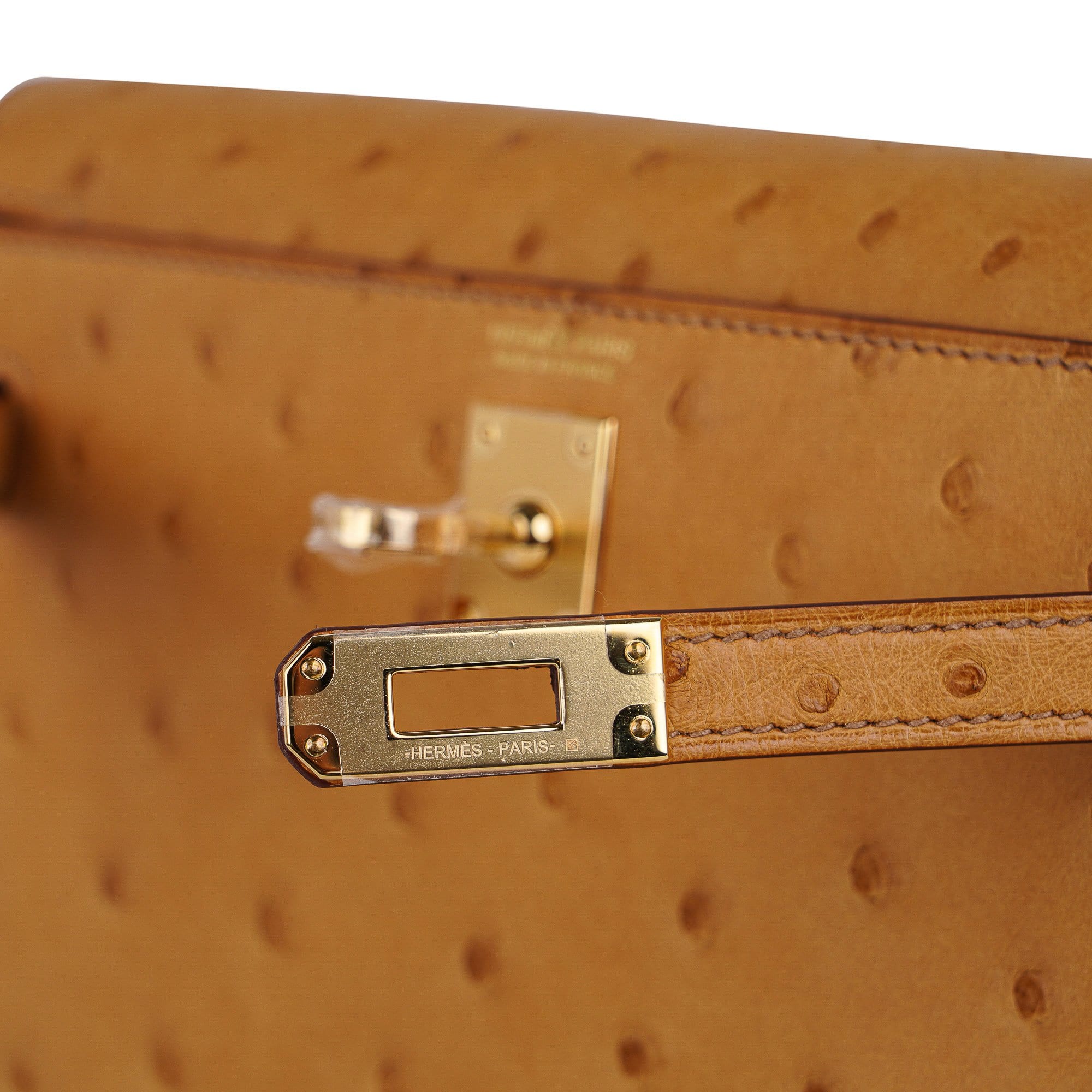 👜Kelly Danse Bag Tabac Camel Ostrich with Gold Hardware