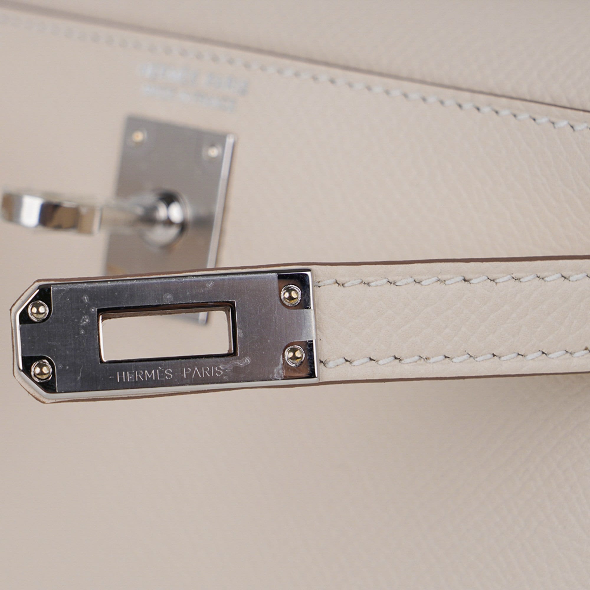 👜Kelly 20 Mini Sellier Bag Craie Epsom Leather Palladium Hardware New w/Box