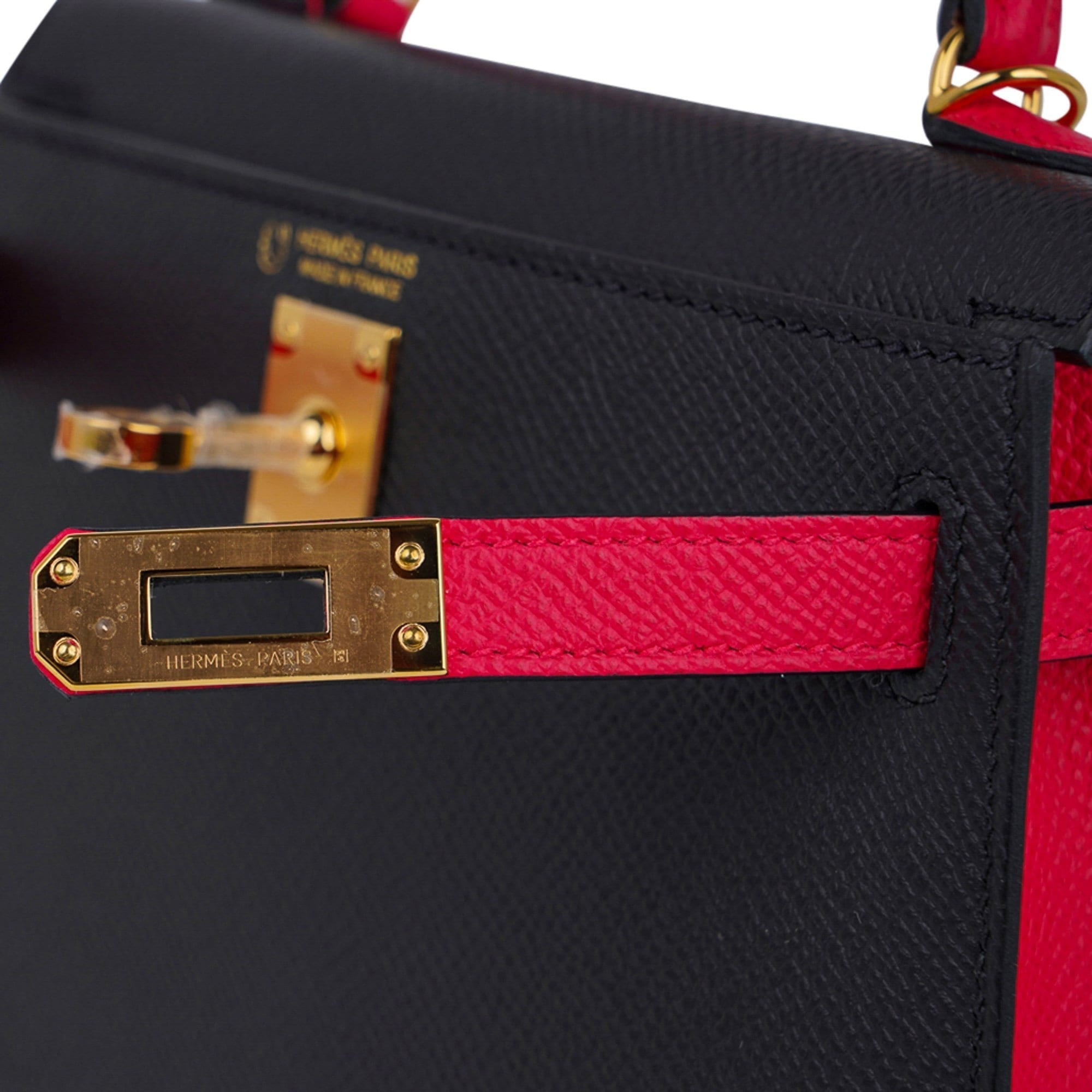 👜Kelly 20 Sellier Mini HSS Bag Black / Rose Extreme Epsom Gold Hardware