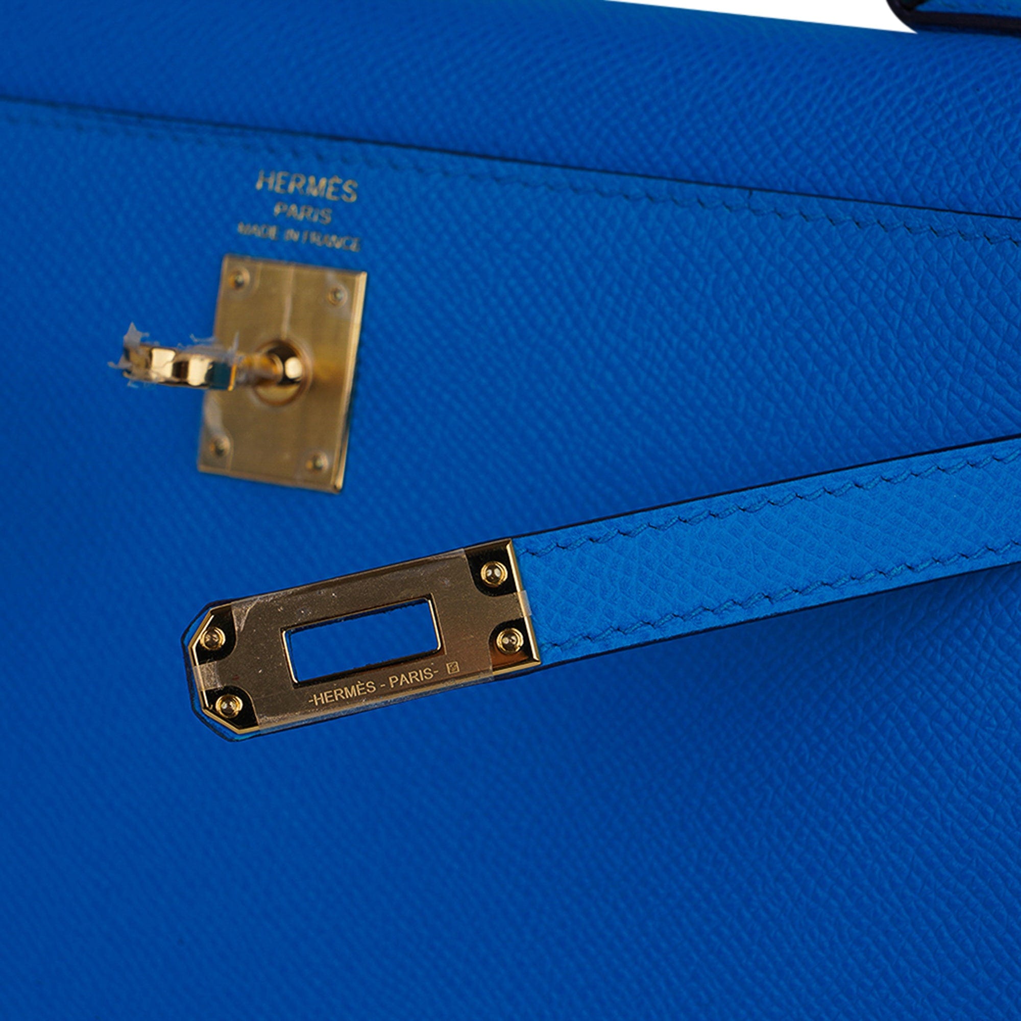 👜Kelly 25 Sellier Bag Blue Frida Epsom Leather with Gold Hardware