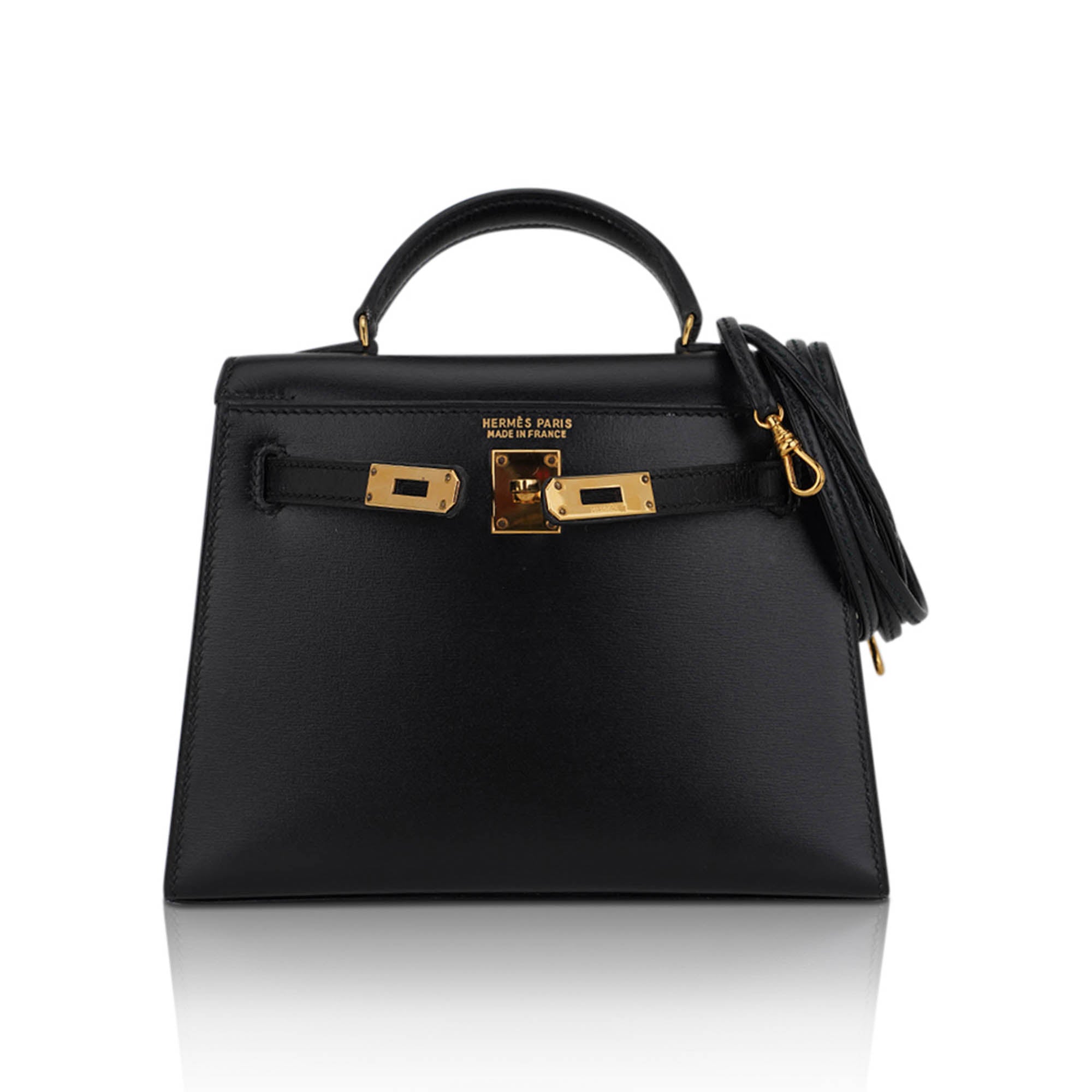 👜Vintage Kelly 15 Micro Sellier Bag Black Box Leather with Gold Hardware