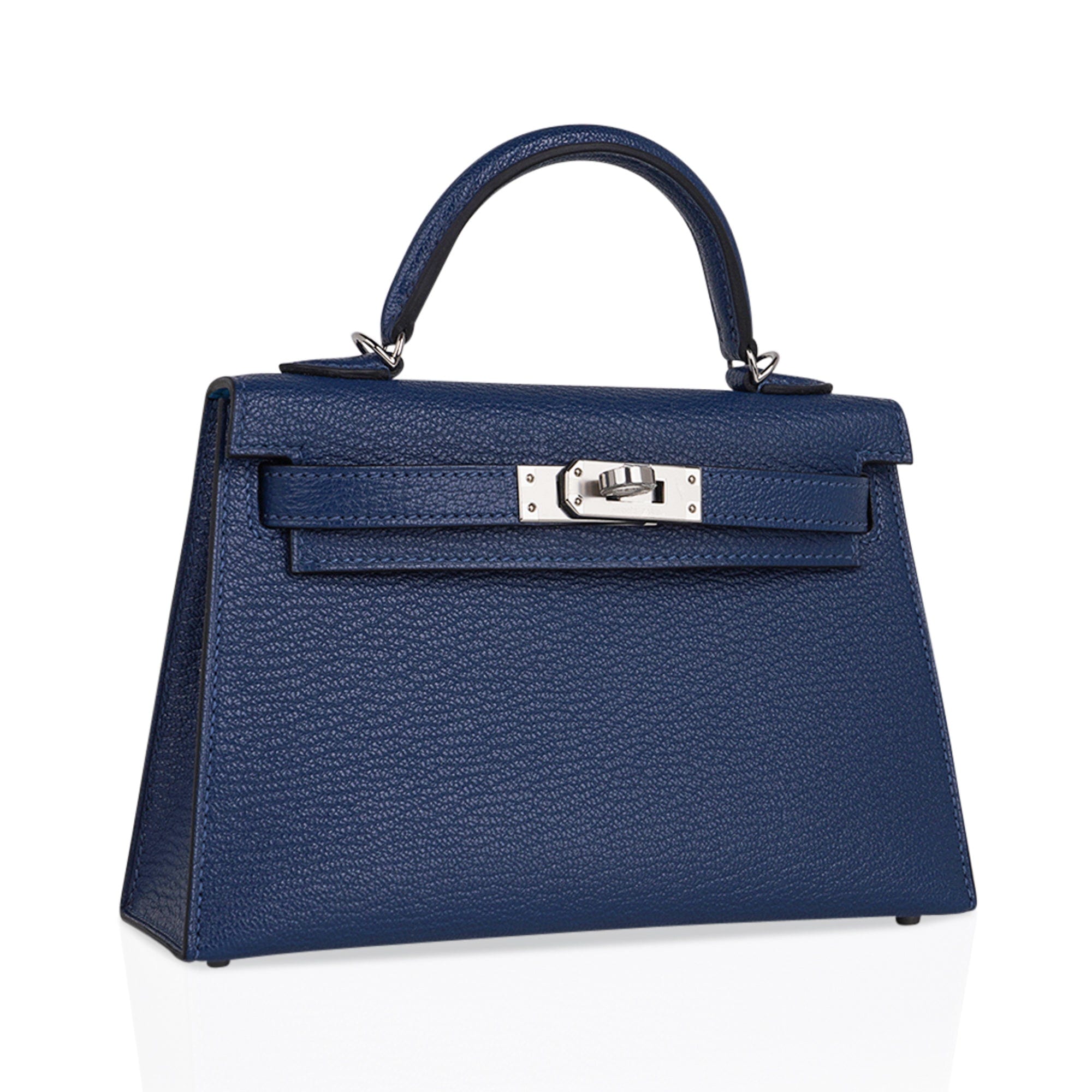 👜Special Order HSS Verso Mini Kelly 20 Sellier Bag Deep Bleu & Bleu Izmir Epsom Leather with Palladium Hardware