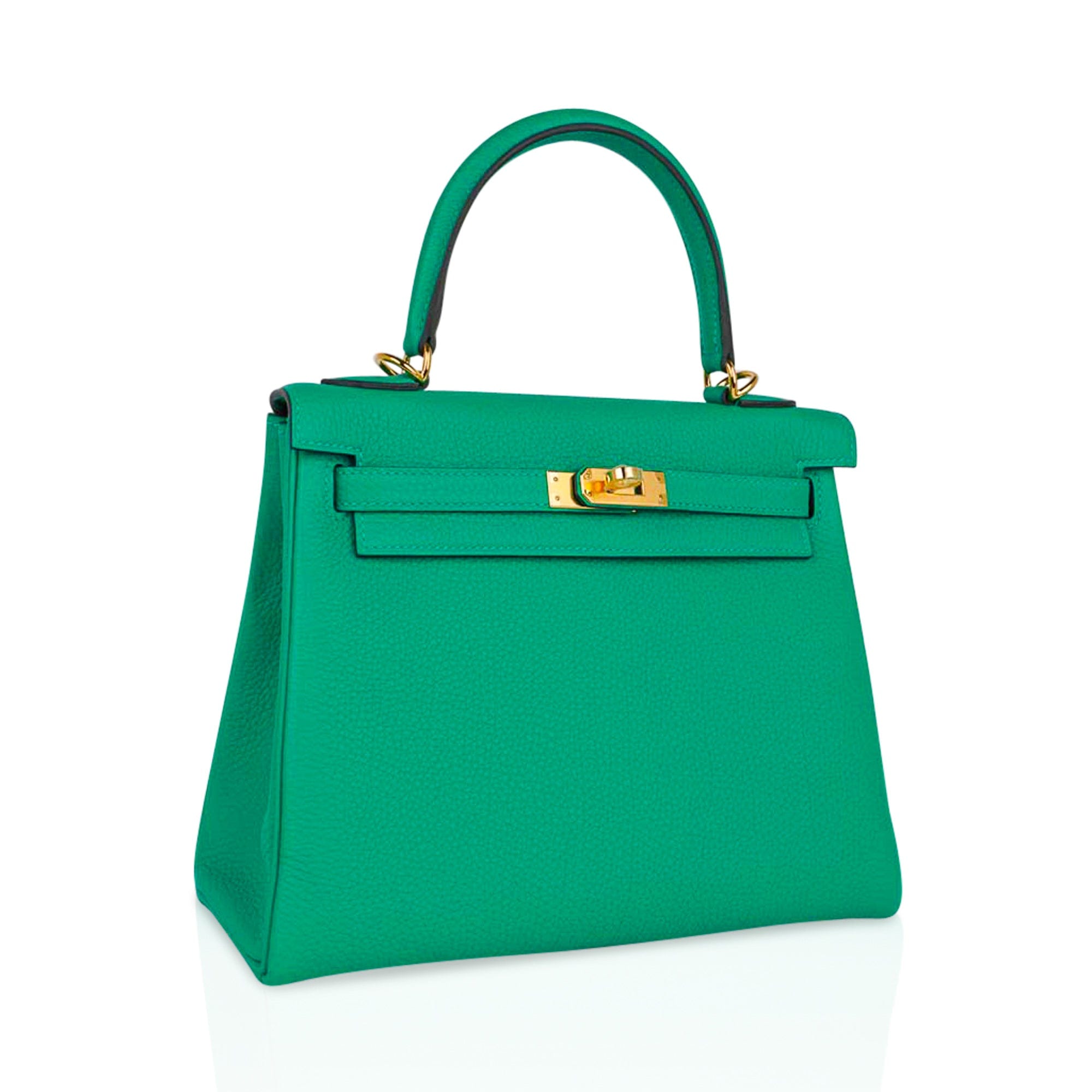 👜Kelly Retourne 25 Bag Menthe Togo Gold Hardware New w/Box