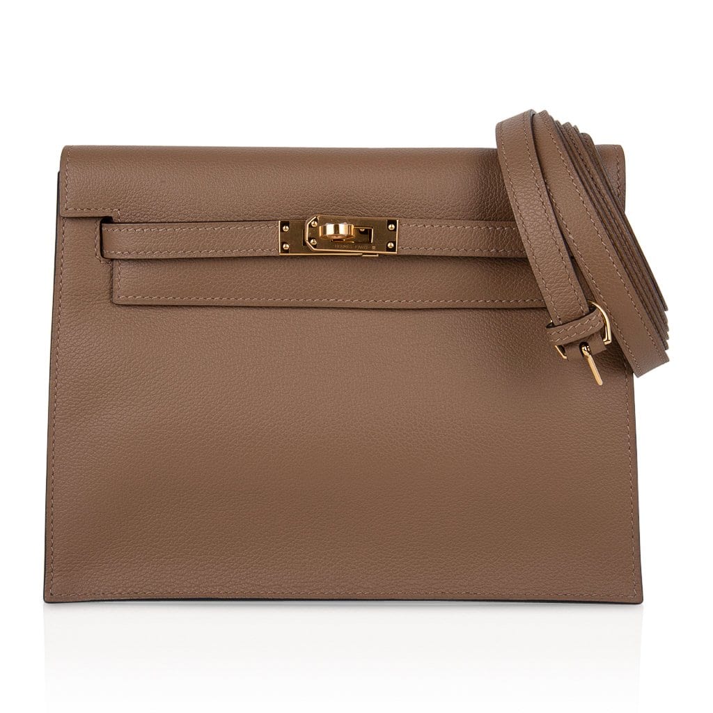 👜Kelly Danse Bag Beige de Weimar Swift Gold Hardware